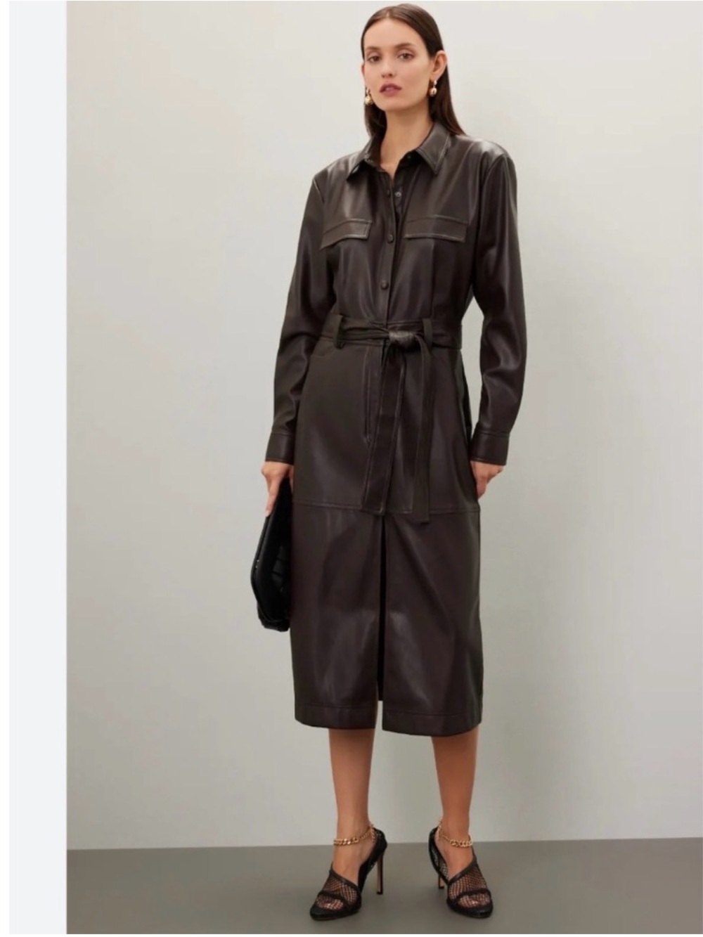 Osman Yousefzada Vegan leather dress size 12